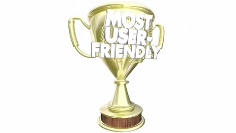 Most User Friendly Award Trophy Best Product 3d Animation Stock Footage 80533614