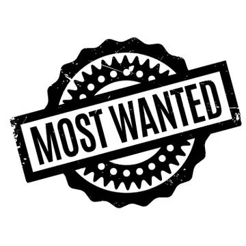 Most Wanted rubber stamp Stock Illustration