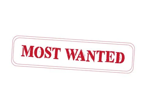 Most Wanted Stamp Text Icon Design Illustrazione stock