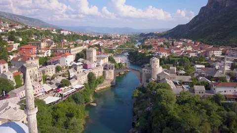 Mostar bridge closing Stock Footage 92852094