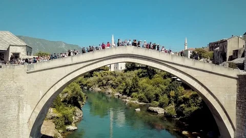 Mostar Bridge Epic Stock Footage 83183863