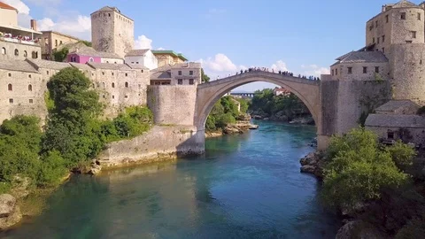 Mostar bridge Stock Footage 92851588