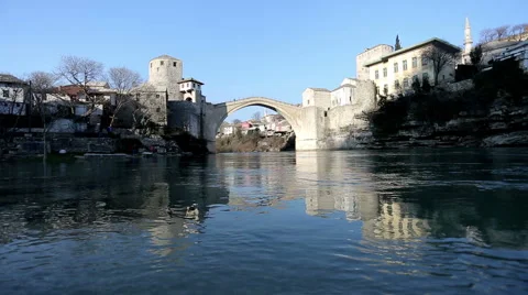 Mostar Old Bridge Stock Footage 47012947