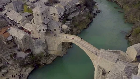 Mostar Old Bridge Stock Footage 84396602