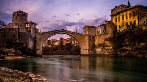 Mostar Old Bridge Timelapse 4K 스톡 동영상 47469441