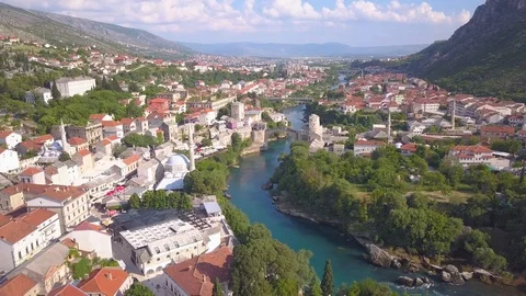 Mostar pan right Stock Footage 92852064