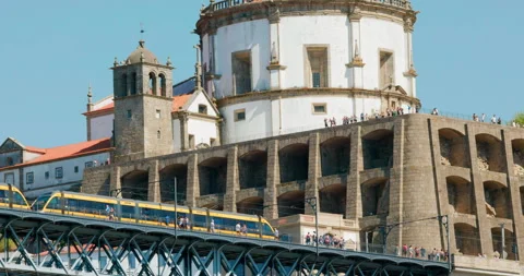 Mosteiro da Serra do Pilar in Vila Nova de Gaia side of Porto, Tourism Stock Footage 246347340