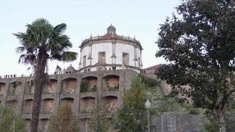 The Mosteiro da Serra do Pilar in Porto at night Stock Footage 293392287