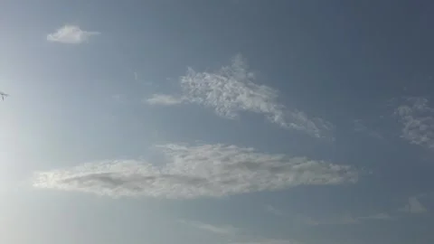 Mostly clear sky with a few thin clouds Stock Footage 159074836