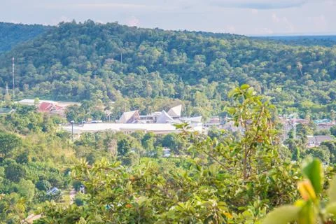 Mostly cloudy and mountain Stock Photos