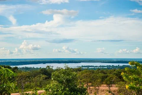 Mostly cloudy and mountain Stock Photos