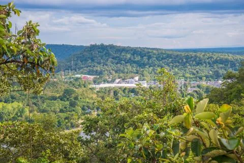 Mostly cloudy and mountain Stock Photos