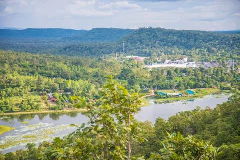 Mostly cloudy and mountain Stock Photos