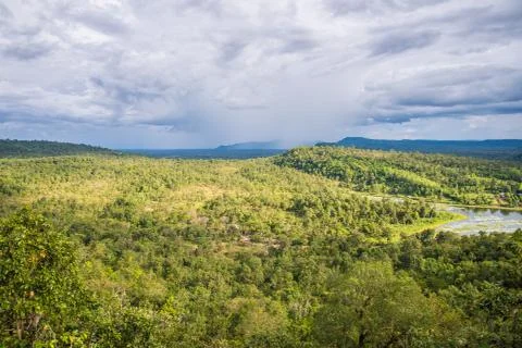 Mostly cloudy and mountain Stock Photos
