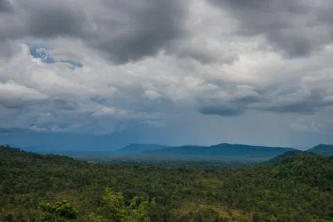 Mostly cloudy and mountain Stock Photos
