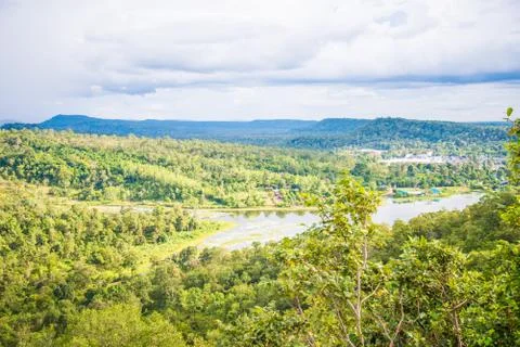 Mostly cloudy and mountain Stock Photos