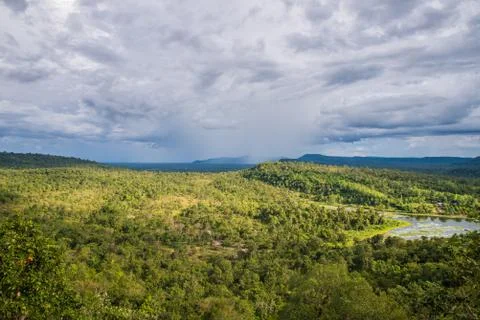 Mostly cloudy and mountain Stock Photos