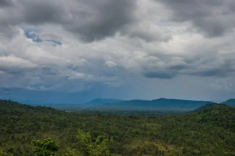 Mostly cloudy and mountain Stock Photos