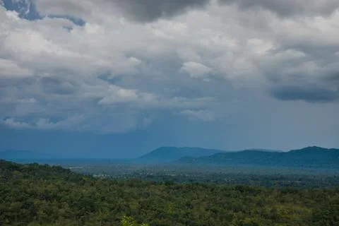 Mostly cloudy and mountain Stock Photos
