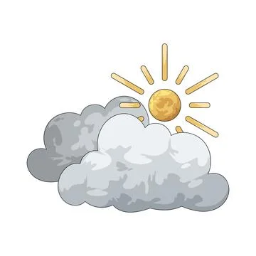 Mostly cloudy illustration Illustrazione stock