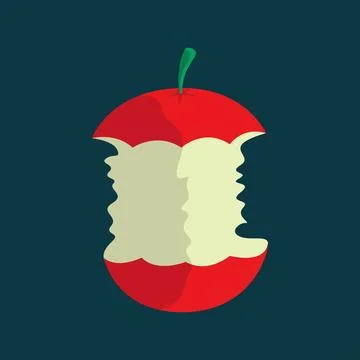 Mostly eaten apple Stock Illustration