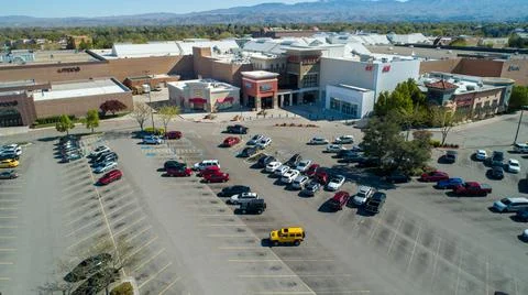 Mostly empty parking lot at the mall Stock Photos