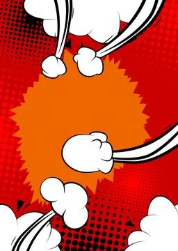 Mostly red cartoon backdrop, comic book background. Retro vector comics pop.. Illustrazione stock