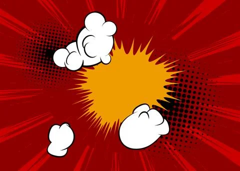 Mostly red cartoon backdrop, comic book background. Retro vector comics pop.. Stock Illustration