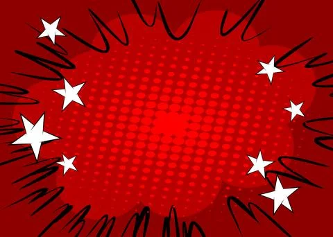 Mostly red cartoon backdrop, comic book background. Retro vector comics pop.. イラスト素材