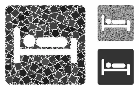 Motel bed Composition Icon of Rugged Items Stockillustratie