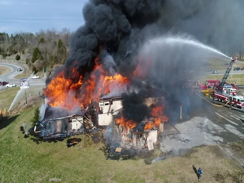 Motel Fire Fully Involved Video stock 84781211