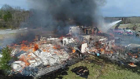 Motel Fire Wall Collapse Video stock 84781455