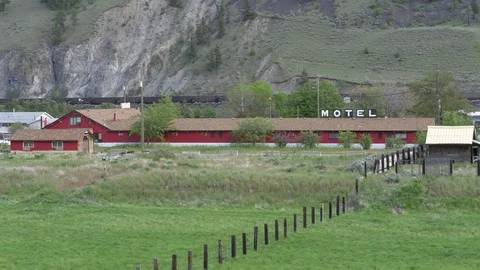 Motel in a valley. Stock-Footage 75722457