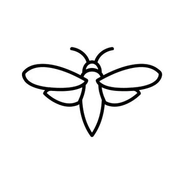 Moth icon vector. Isolated contour symbol illustration Stock Illustration