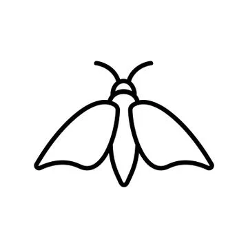 Moth icon vector. Isolated contour symbol illustration Illustrazione stock