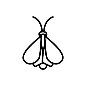 Moth icon vector. Isolated contour symbol illustration Illustrazione stock