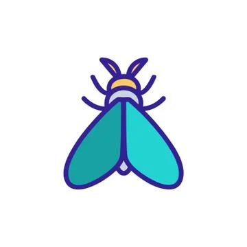 Moth icon vector. Isolated contour symbol illustration Illustrazione stock