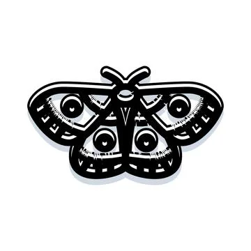 Moth insect artwork with occult eye patterns Stock Illustration