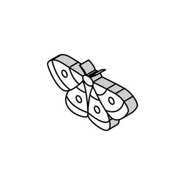 Moth insect isometric icon vector illustration Stock Illustration