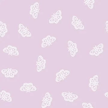 Moth insect line seamless pattern Illustrazione stock