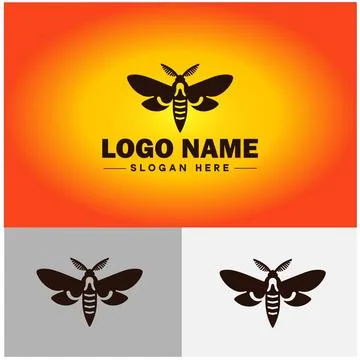 Moth insect logo vector art icon graphics for business brand icon Moth logo.. Stock Illustration