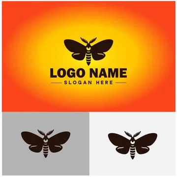Moth insect logo vector art icon graphics for business brand icon Moth logo.. Stockillustratie