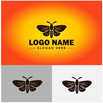 Moth insect logo vector art icon graphics for business brand icon Moth logo.. Stock Illustration