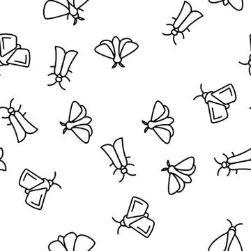 Moth, Insects Entomologist Seamless Pattern Vector Illustrazione stock