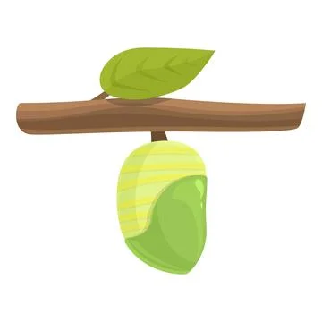 Moth larva icon cartoon vector. Nature cocoon Illustrazione stock