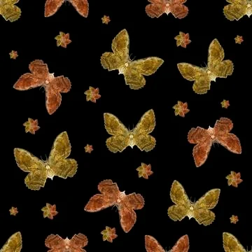 Moth Motif Seamless Pattern Design Illustrazione stock