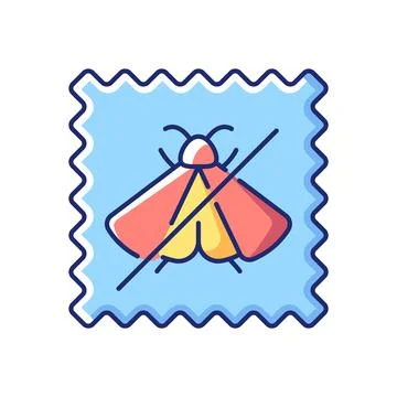 Moth repellent fabric feature vector flat color icon Illustrazione stock