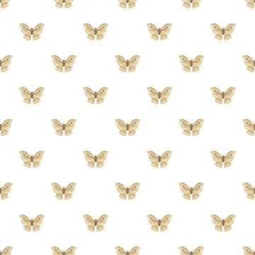 Moth seamless pattern creating an elegant textile design Stock Illustration
