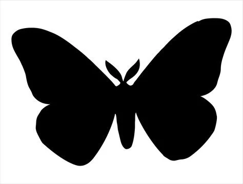 Moth silhouette vector art Stock Illustration