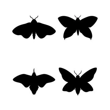 Moth silhouettes Stock Illustration